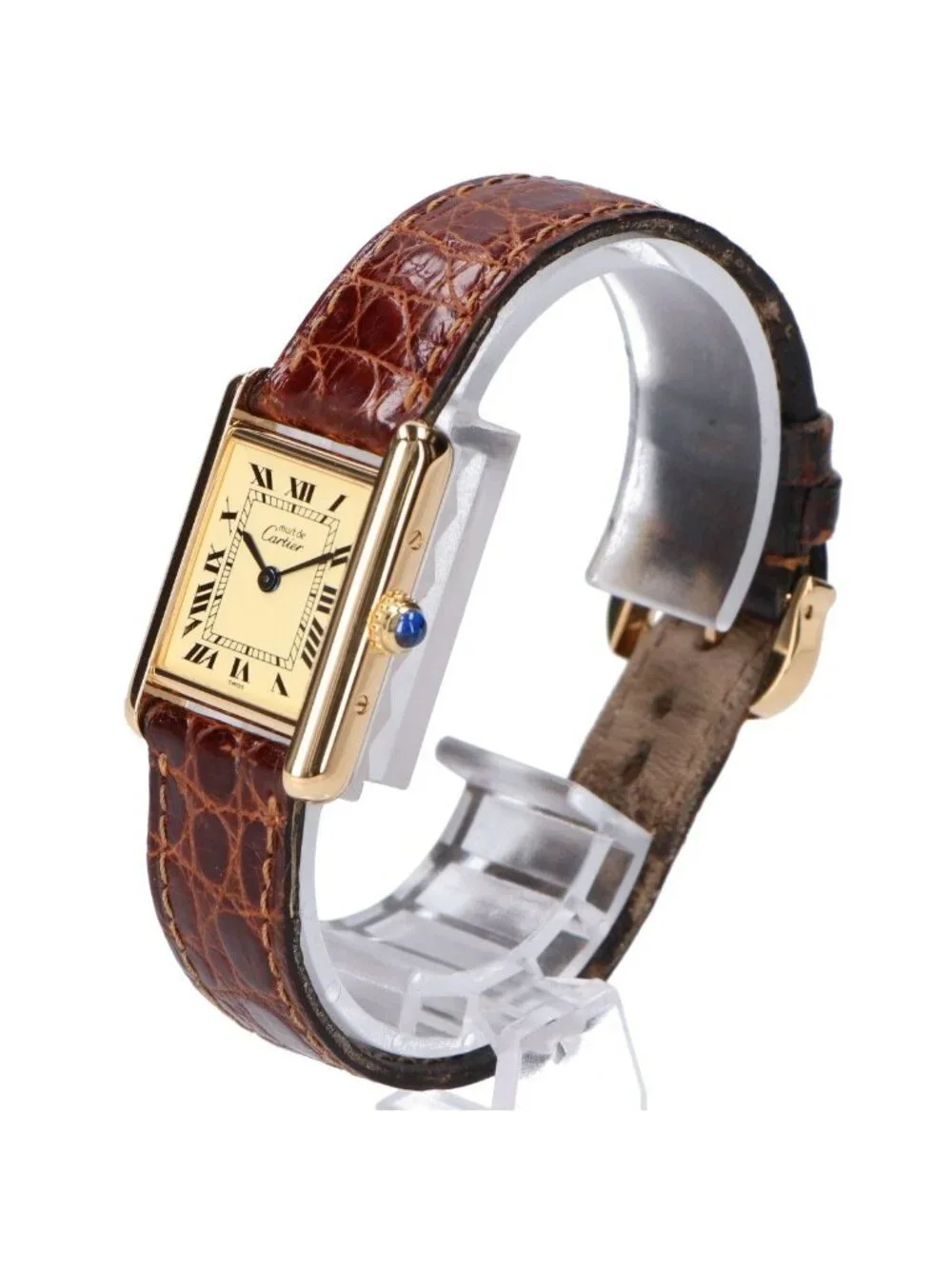 Cartier Polished 925 Must Tank Vermeil SM Ivorydial Quartz